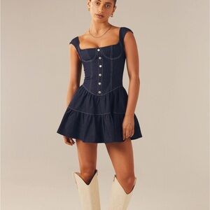 Peppermayo Isabella denim bustier mini dress size 4